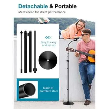 InnoGear Height Adjustable Detachable Microphone Stand