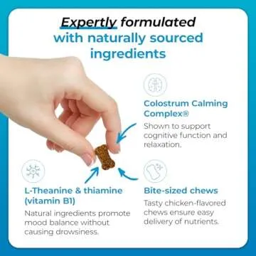 VETRISCIENCE Composure Calming Treats for Small Dogs and Puppies Anxiety, Separation Stress, Thunder...