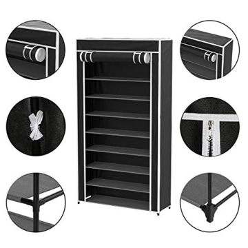 Lavish Home 9-Tier Shoe Rack with Dust Cover & Durable Frame