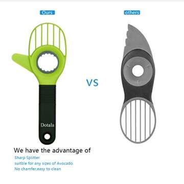 Dotala 3 in 1 Avocado Slicer Tool Works as a Splitter, Pitter and Cutter as knife peeler scoop with ...