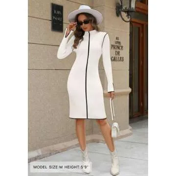 Stylish MEROKEETY Ribbed Knit Short Dress for Women