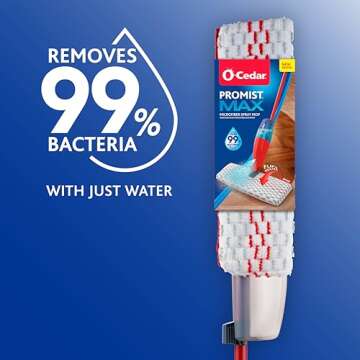 O-Cedar ProMist MAX Spray Mop Head Replacement | Machine Washable | Reusable | Microfiber Refill | Removes 99% of Bacteria