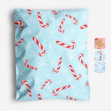Package Mint Christmas Poly Mailers 10 x 13 100 Pack | Waterproof & Tear Resistant Mailing Envelopes...