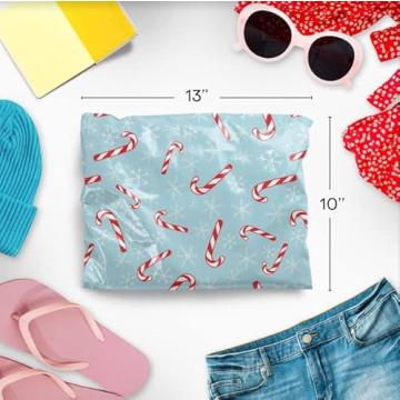 Cute Package Mint Christmas Poly Mailer 10 x 13 - 100 Pack