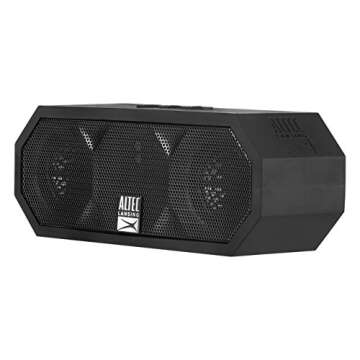 Altec Lansing IMW449 Jacket H2O 4 Rugged Floating Ultra Portable Bluetooth Waterproof Speaker with up to 10 Hours of Battery Life, 100FT Wireless Range and Voice Assistant Integration (BLK)