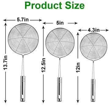 Swify Spider Strainer Set of 3 Stainless Steel Skimmers