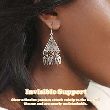 200pcs Ear Patches, Earring Protectors Ear Lobe Support Patches Heavy Earrings Stabilizers Large Earrings Support Patches Stickers