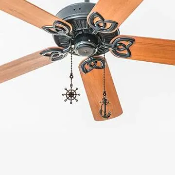 Vintage Anchor and Wheel Ceiling Fan Pull Chain Set