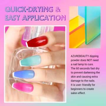 AZUREBEAUTY Color Changing Dip Powder Nail Set 6 Colors