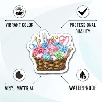 50 Waterproof Vinyl Knitting Stickers Pack for All Ages
