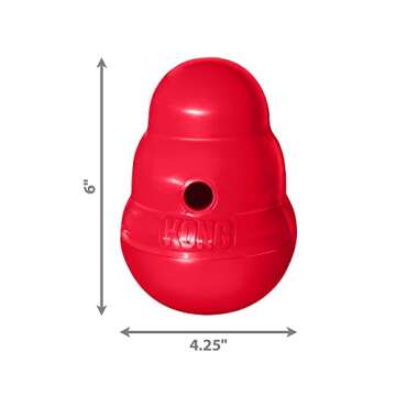 KONG Wobbler - Interactive Dog Toy for Treat Dispensing - Dog Slow Feeder for Healthy Eating - for Medium/Small Dogs