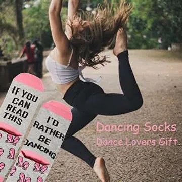 TSOTMO Dance Socks Dancer Socks Dancing Gift For Dance Lovers Dance Teacher Students Gift Ballet Gift Dance Recitals Gift (Dancing Socks)