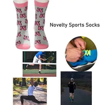 TSOTMO Dance Socks Dancer Socks Dancing Gift For Dance Lovers Dance Teacher Students Gift Ballet Gift Dance Recitals Gift (Dancing Socks)