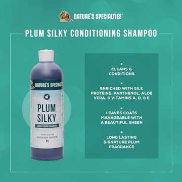 Nature's Specialties Plum Silky Ultra Concentrated Dog Shampoo Conditioner, Makes up to 3 Gallons, N...