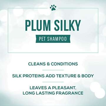 Nature's Specialties Plum Silky Ultra Concentrated Dog Shampoo Conditioner, Makes up to 3 Gallons, Natural Choice for Professional Pet Groomers, Silk Proteins, Made in USA, 16oz