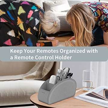 Remote Control Holder with 5 Compartments, KENOBEE Anti-slip Desktop Caddy Storage Organizer for Rem...