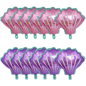 HORUIUS 12 Pcs Sea Shell Balloons – Cute Purple Pink Party Balloons for Every Celebration