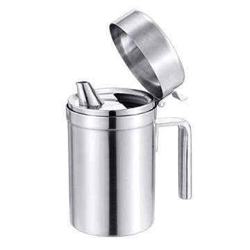 LVOERTUIG Olive Oil Dispensers Bottle, 550ML Oil Can Stainless Steel Oil Dispenser Pot Leak Proof Oi...