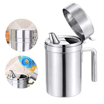 LVOERTUIG Olive Oil Dispensers Bottle, 550ML Oil Can Stainless Steel Oil Dispenser Pot Leak Proof Oil Salad Dressing Storage Oil Bottles Oil Container with Lid for Kitchen Cooking BBQ