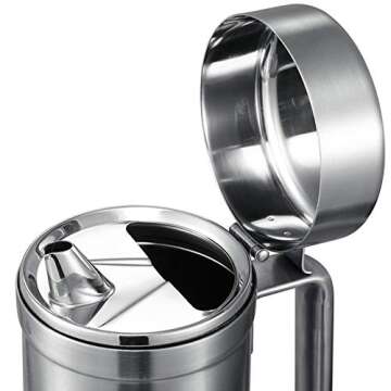 LVOERTUIG Olive Oil Dispensers Bottle, 550ML Oil Can Stainless Steel Oil Dispenser Pot Leak Proof Oil Salad Dressing Storage Oil Bottles Oil Container with Lid for Kitchen Cooking BBQ