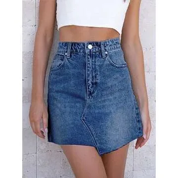 imesrun Womens Mini Denim Skirts - Trendy High Waisted Style