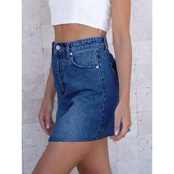 imesrun Womens Mini Denim Skirts - Trendy High Waisted Style