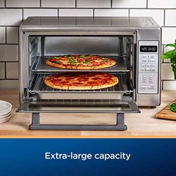 Oster Extra-Large Air Fryer Oven with 10-in-1 Versatile Cooking Functions - Fits 2 Large Pizzas, Sta...