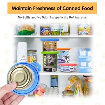 Lydia's Deal 2 Pack Pet Food Can Covers, Universal Silicone Can Lids for Dog & Cat Food, Fits Most S...