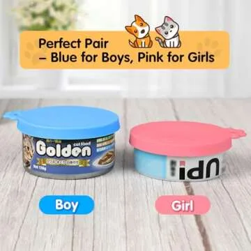 Lydia's Deal 2 Pack Pet Food Can Covers, Universal Silicone Can Lids for Dog & Cat Food, Fits Most Standard Size Food Cans, BPA Free & Dishwasher Safe (Blue + Orange)