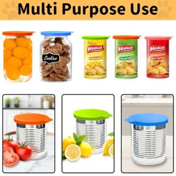 Lydia's Deal 2 Pack Pet Food Can Covers, Universal Silicone Can Lids for Dog & Cat Food, Fits Most Standard Size Food Cans, BPA Free & Dishwasher Safe (Blue + Orange)