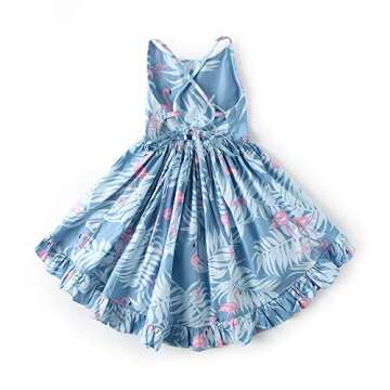 Tonwod Little Girl Dress,Sleeveless Cotton Casual Summer Floral Sundress (5/6, Light blue-A11)