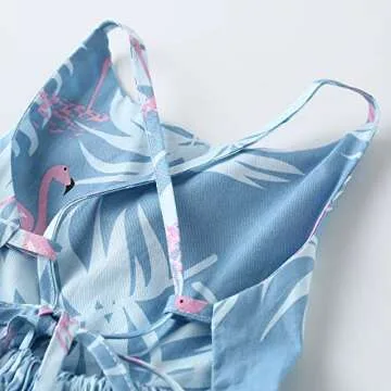 Tonwod Little Girl Dress,Sleeveless Cotton Casual Summer Floral Sundress (5/6, Light blue-A11)