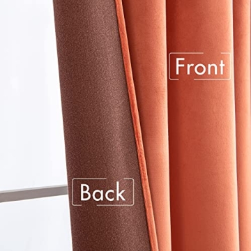 MIULEE Luxury Velvet Curtains - Elegant Burnt Orange Drapes