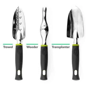 Vremi 9 Piece Garden Tools Set - Gardening Tools with Garden Gloves and Garden Tote - Gardening Gifts Tool Set with Garden Trowel Pruners and More - Vegetable Herb Garden Hand Tools with Storage Tote