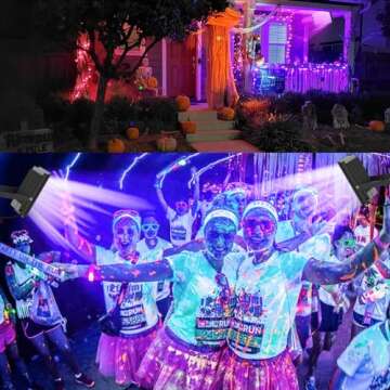 Black Lights 100W LED Black Purple Lights Flood Light with Plug(6ft Cable) for Blacklight Party, Sta...