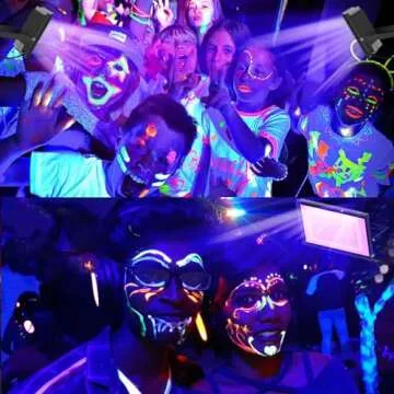 Black Lights 100W LED Black Purple Lights Flood Light with Plug(6ft Cable) for Blacklight Party, Stage Lighting, Aquarium, Body Paint, Fluorescent Poster, Neon Glow in The Dark Night