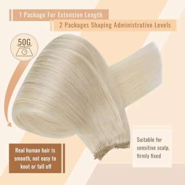 Sunny Hair Beaded Weft Hair Extensions Human Hair 50G Micro Bead Weft Hair Extensions Real Human Hair Straight Weft Hair Extensions with Micro Beads Easy Weft Blonde 22 inch