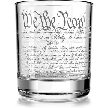 Constitution Whiskey Rocks Glass - 12oz Patriotic Gift