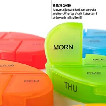 Deke Home Stackable Pill Organizer for Easy Daily Use