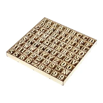 1048 Unfinished Wooden Letters for Crafts with Sorting Tray
