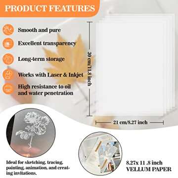 Vellum Paper 8.5 x 11 Translucent-Printable - Translucent Vellum Paper psler Translucent Paper Traci...