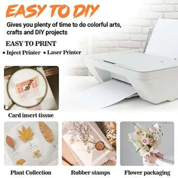 Vellum Paper 8.5 x 11 Translucent-Printable - Translucent Vellum Paper psler Translucent Paper Tracing Vellum Paper for Crafts Tracing,Drawing,Card Overlays,Invitation Envelope 30 Sheets