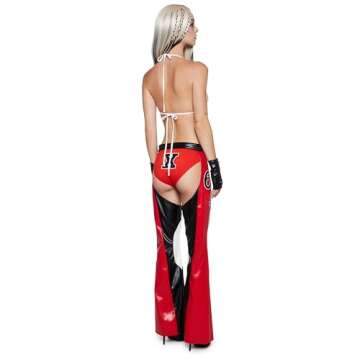 Dolls Kill Christina Inspired Costume - Red Dirty PopStar Chaps by Trickz N' Treatz Medium