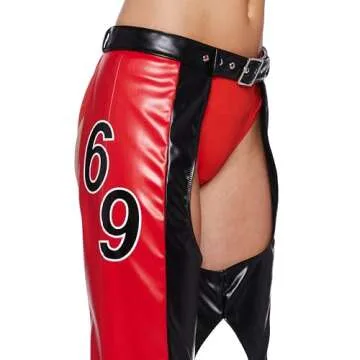 Dolls Kill Christina Costume Red PopStar Chaps Medium