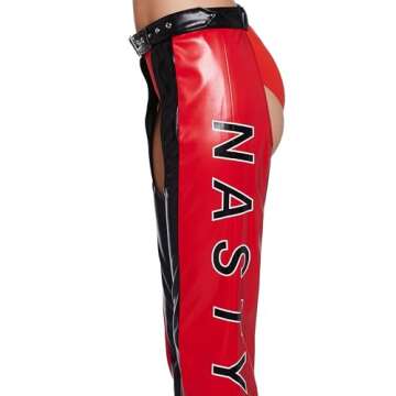 Dolls Kill Christina Costume Red PopStar Chaps Medium