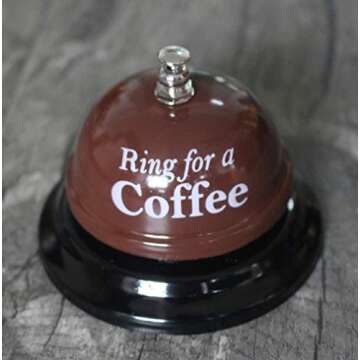 KiaoTime Desk Kitchen Bar Counter Top Service Call Bell Ring for a Coffee Desk Top Bell Ring for Ser...
