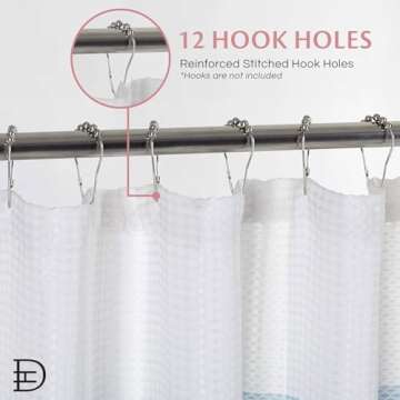 Dainty Home Waffle Weave Shower Curtain - Ombre Striped Pattern in Blush 70" x 72" - Water Resistant Polyester Blend, Washable Shower Curtain - Perfect Cloth Shower Curtain for Stylish Bathrooms