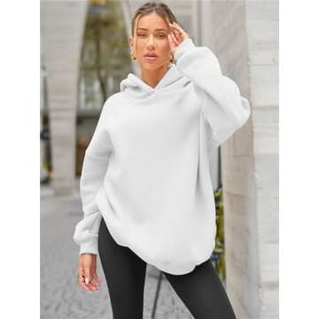 EFAN Womens Oversized Hoodies Sweatshirts Fleece Hooded Pullover Tops Sweaters Casual Comfy Fall Fas...
