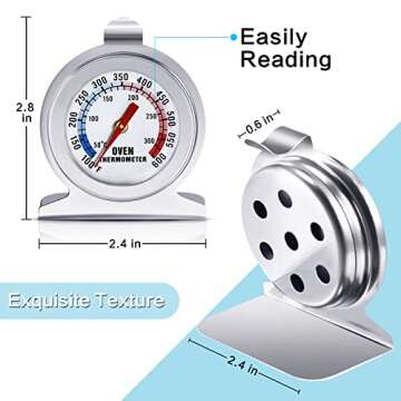 2 Pack Oven Thermometer - Oven Thermometer for Gas Oven 100-600°F Oven Grill Fry Chef Baking Thermometer Instant Read Stainless Steel Safe Meat Thermometer Kitchen Cooking, Oven Temperature Gauge