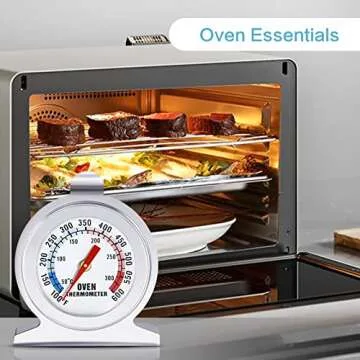 2 Pack Oven Thermometer - Oven Thermometer for Gas Oven 100-600°F Oven Grill Fry Chef Baking Thermometer Instant Read Stainless Steel Safe Meat Thermometer Kitchen Cooking, Oven Temperature Gauge